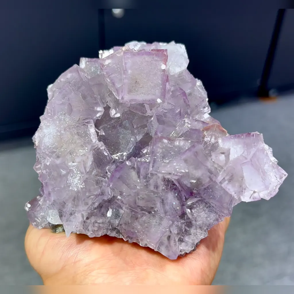 Natural Purple Cubic Fluorite comes from Guizhou,China 110*100*50MM image