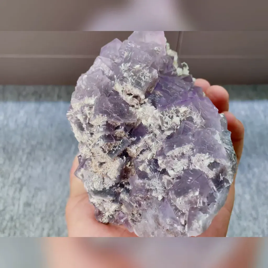 Natural Purple Cubic Fluorite comes from Guizhou,China 130*100*80MM - image 3