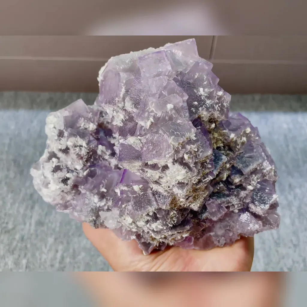 Natural Purple Cubic Fluorite comes from Guizhou,China 130*100*80MM - image 4