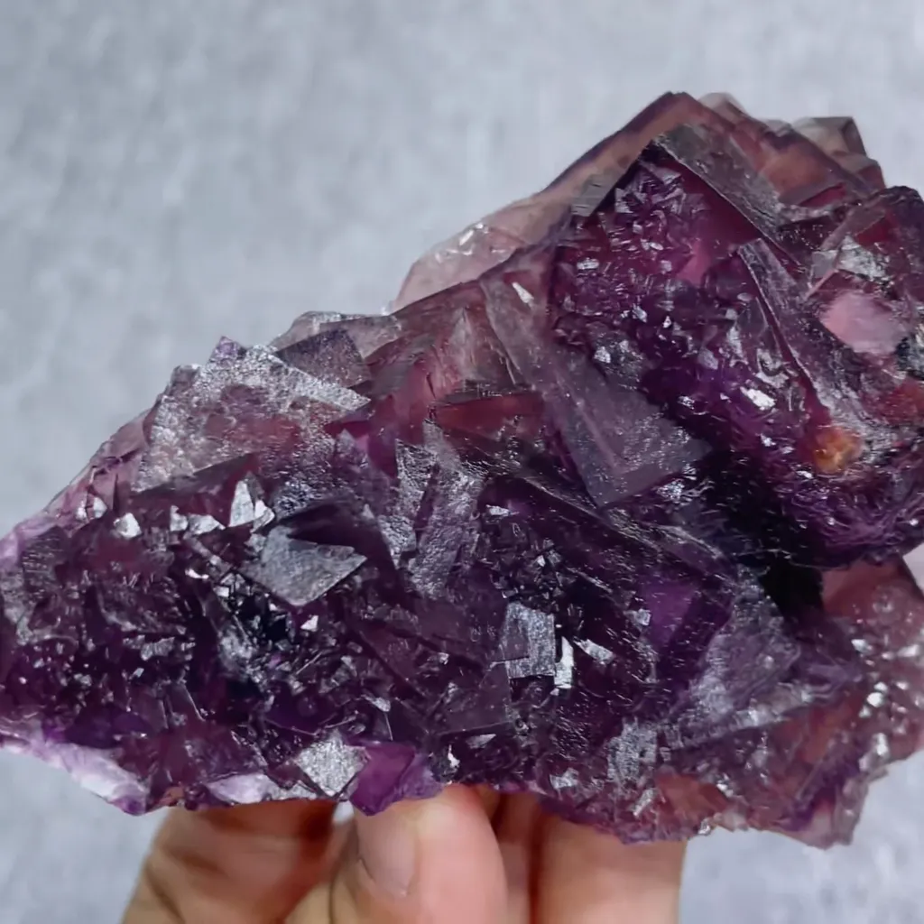 Natural Purple Cubic Fluorite comes from Henan,China 105*80*45MM - image 3