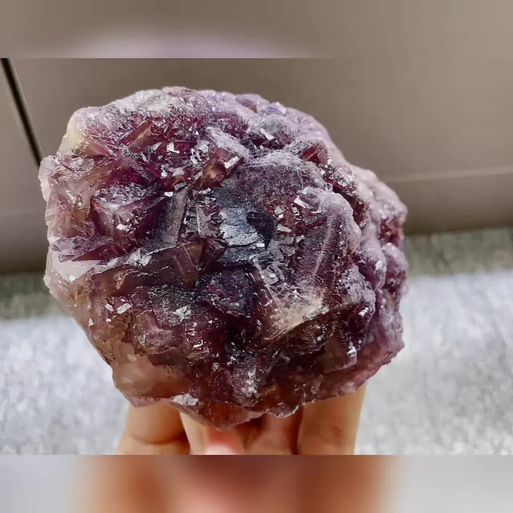 Natural Purple Cubic Fluorite comes from Henan,China 110*85*50MM - image 5