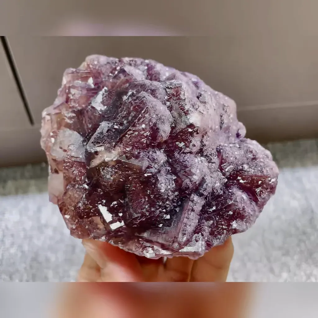 Natural Purple Cubic Fluorite comes from Henan,China 110*85*50MM - image 4