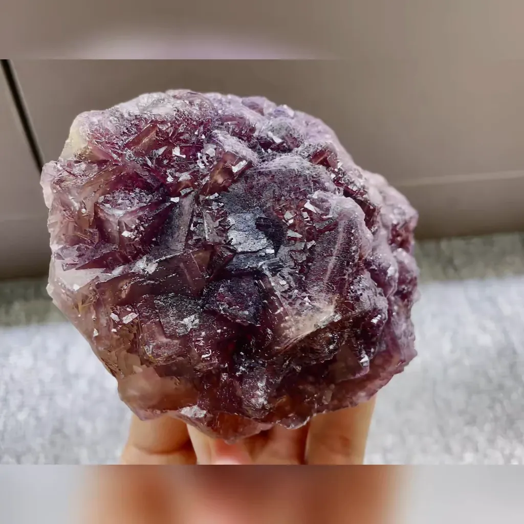 Natural Purple Cubic Fluorite comes from Henan,China 110*85*50MM - image 3