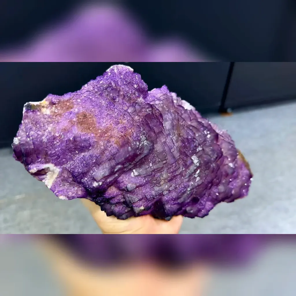 Natural Purple Cubic Fluorite comes from Henan,China 260*115*50MM - image 3