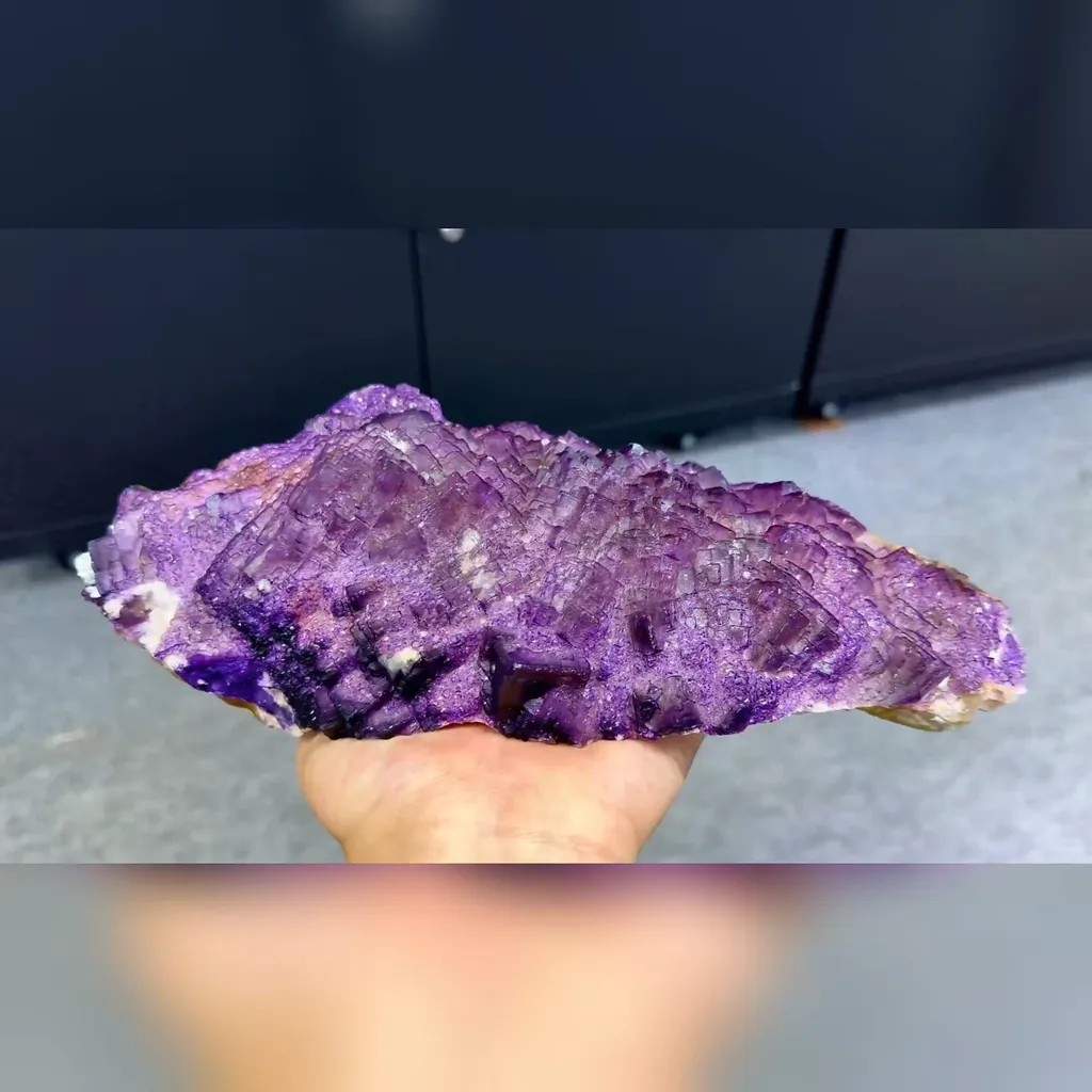 Natural Purple Cubic Fluorite comes from Henan,China 260*115*50MM - image 2