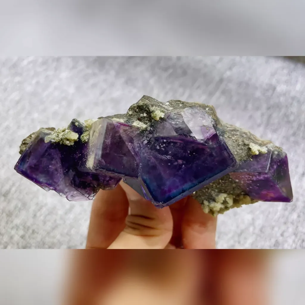 Natural Purple Cubic Fluorite comes from Inner Mongolia,China 120*45*40MM image