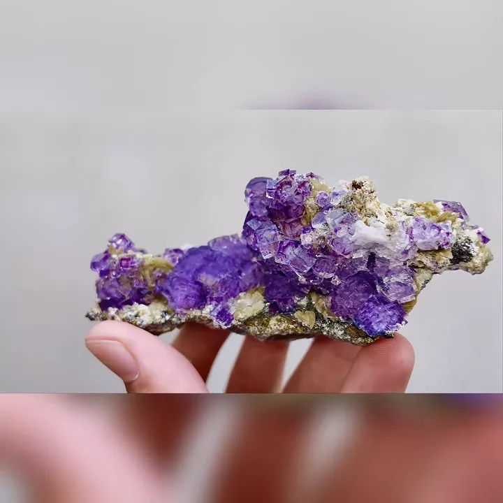 Natural Purple Cubic Fluorite comes from Leipingkuang,Chenzhou 115*50*40MM - image 4