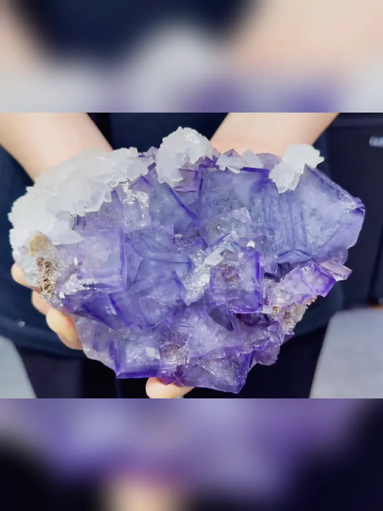 Natural Purple Cubic Fluorite comes from Xianghualing,Hunan 160*110*50MM - image 2