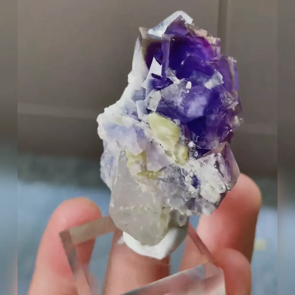 Natural Purple Cubic Fluorite comes from Xianghualing,Hunan 30*45*30MM - image 5