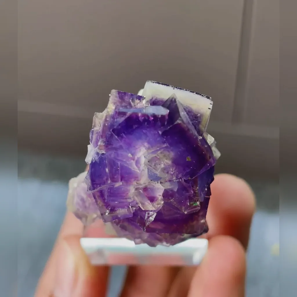 Natural Purple Cubic Fluorite comes from Xianghualing,Hunan 30*45*30MM - image 3