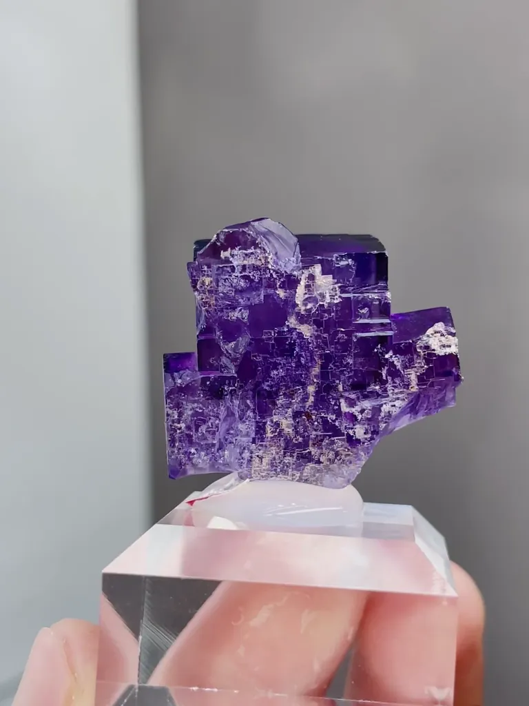 Natural Purple Cubic Fluorite comes from Xinjiang,China 27*15*20MM - image 4