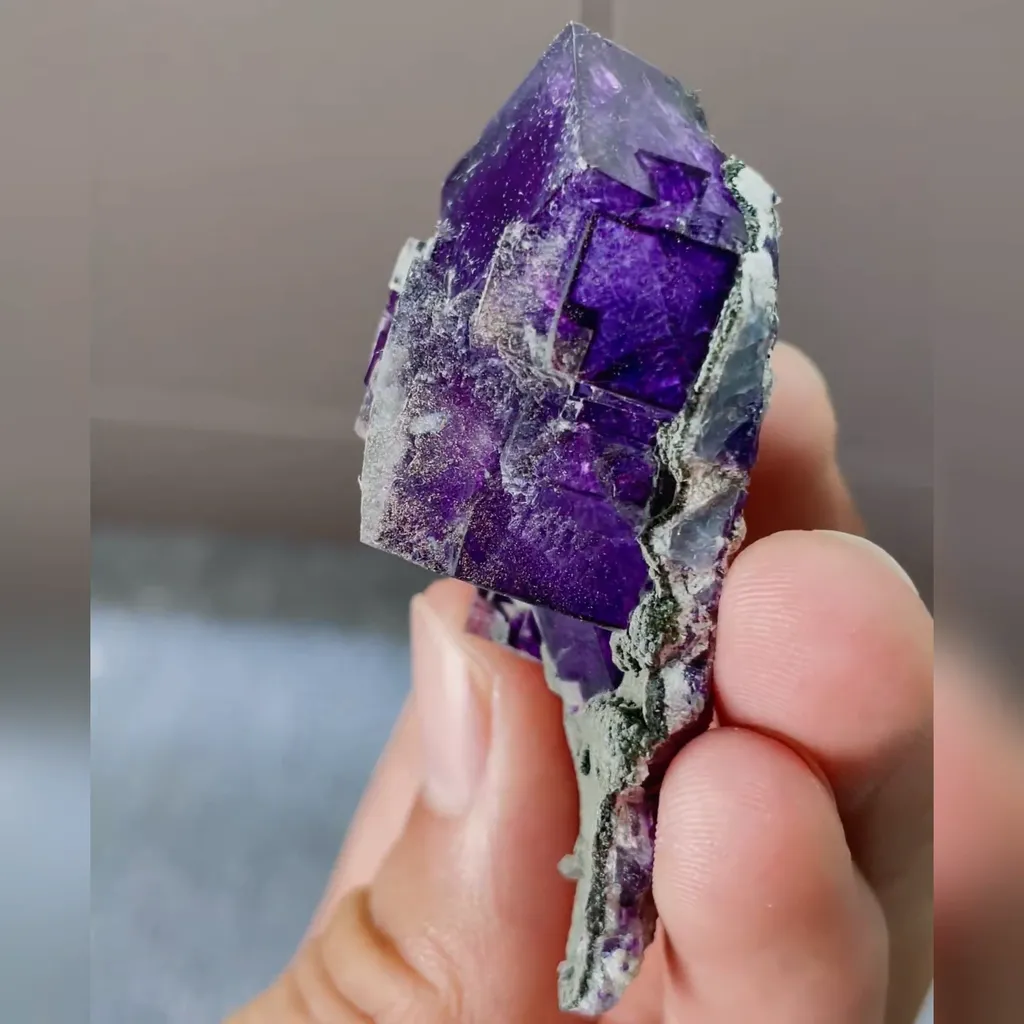 Natural Purple Cubic Fluorite comes from Xinjiang,China 35*55*25MM - image 3