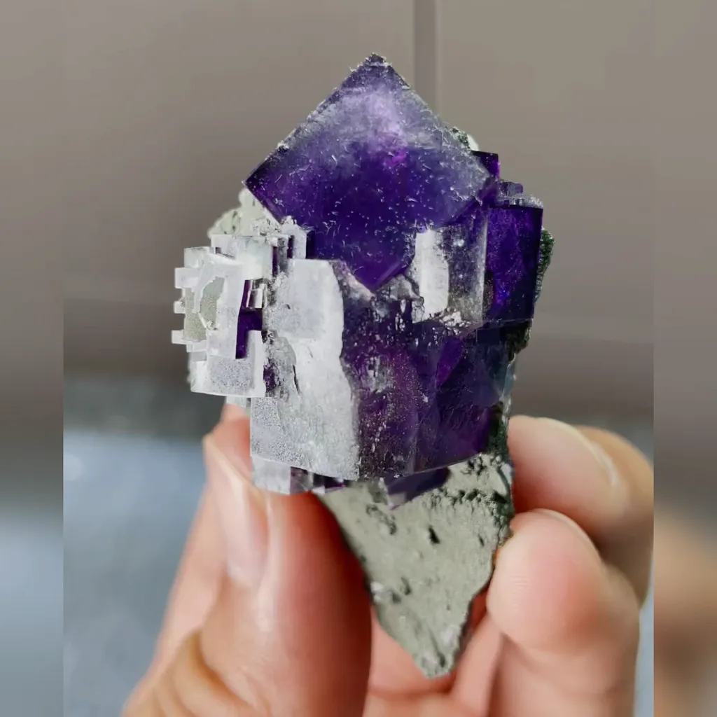 Natural Purple Cubic Fluorite comes from Xinjiang,China 35*55*25MM image