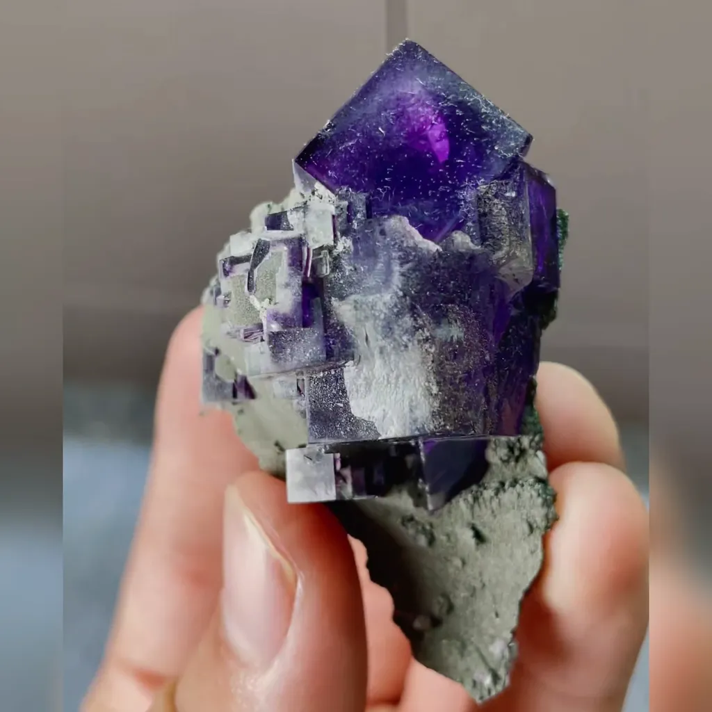 Natural Purple Cubic Fluorite comes from Xinjiang,China 35*55*25MM - image 4