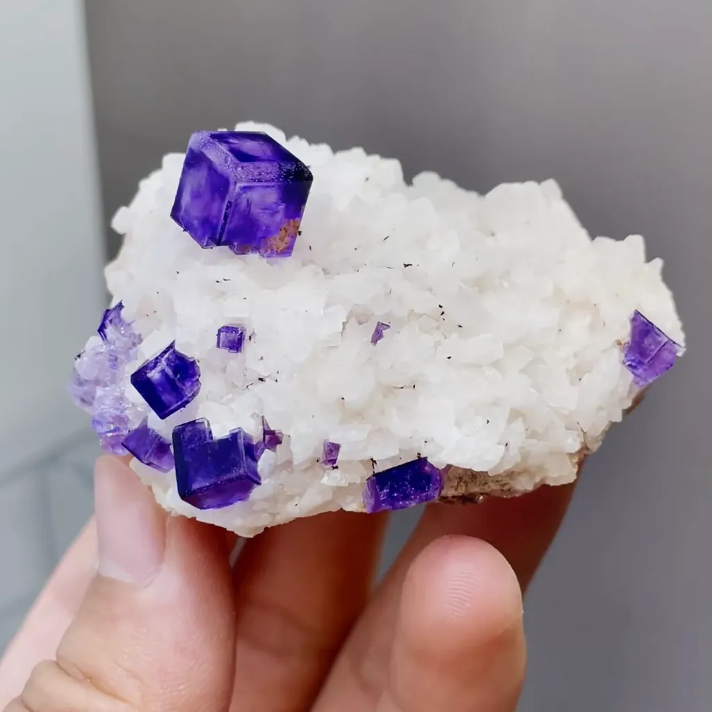 Natural Purple Cubic Fluorite comes from Xinjiang,China 60*50*35MM - image 4
