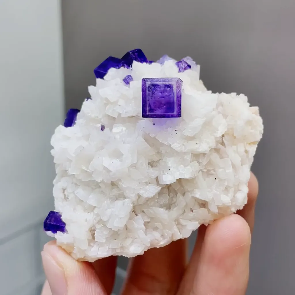 Natural Purple Cubic Fluorite comes from Xinjiang,China 60*50*35MM image