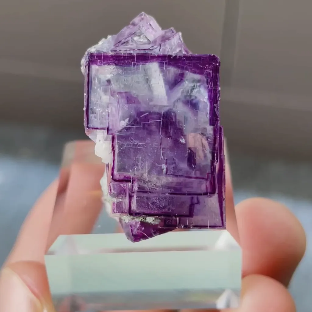 Natural Purple Cubic Fluorite comes from Yaogangxian,Hunan 20*30*20MM image