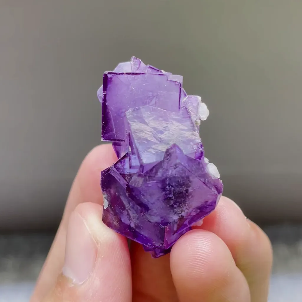 Natural Purple Cubic Fluorite comes from Yaogangxian,Hunan 20*40*25MM image