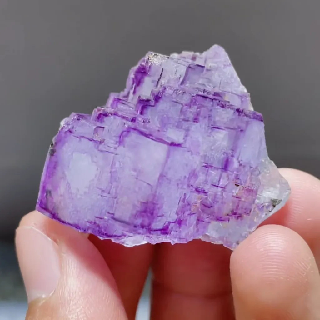 Natural Purple Cubic Fluorite comes from Yaogangxian,Hunan 35*35*20MM - image 2