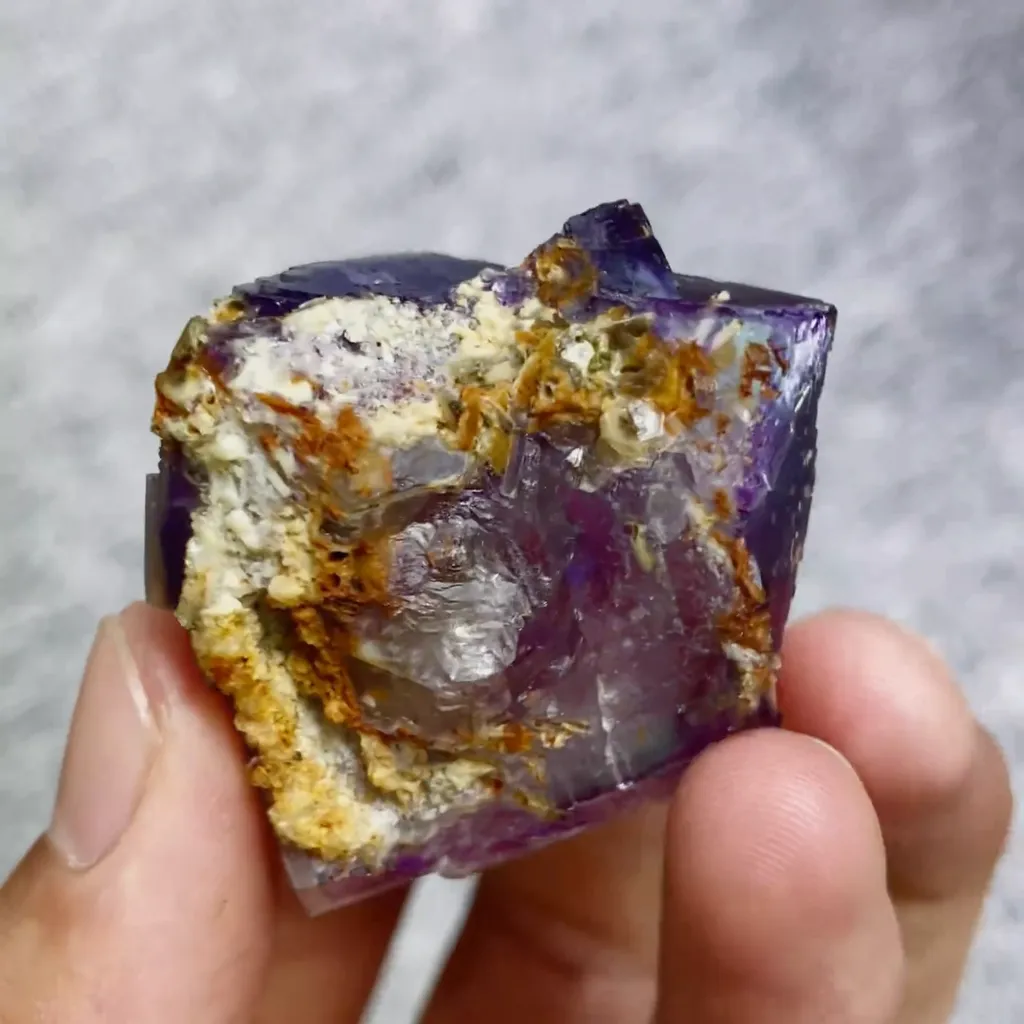 Natural Purple Cubic Fluorite comes from Yaogangxian,Hunan 35*35*30MM - image 4