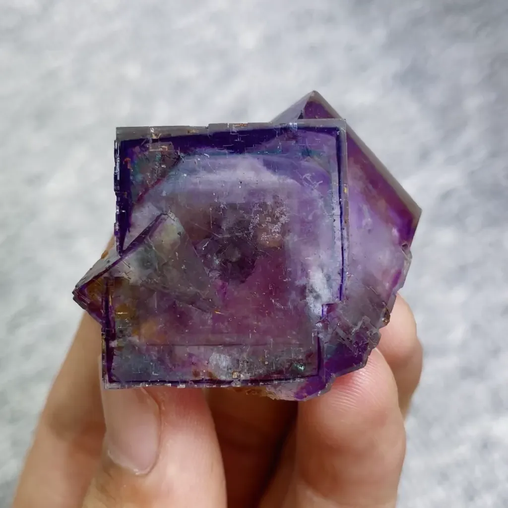 Natural Purple Cubic Fluorite comes from Yaogangxian,Hunan 35*35*30MM image