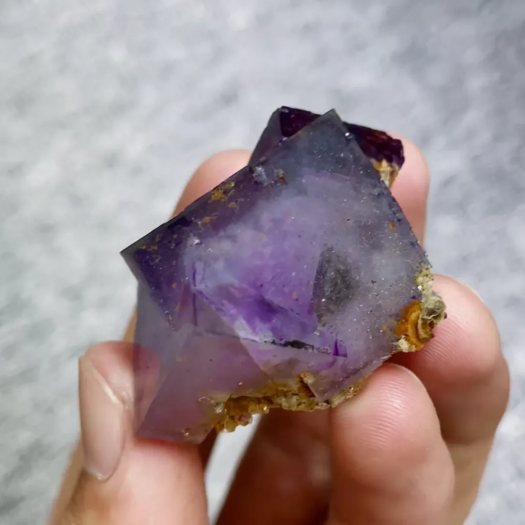 Natural Purple Cubic Fluorite comes from Yaogangxian,Hunan 35*35*30MM - image 3