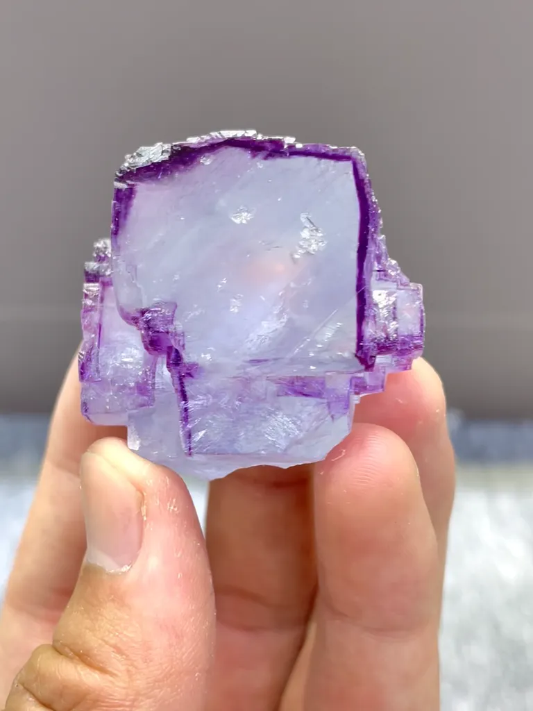 Natural Purple Cubic Fluorite comes from Yaogangxian,Hunan 40*35*25MM - image 5