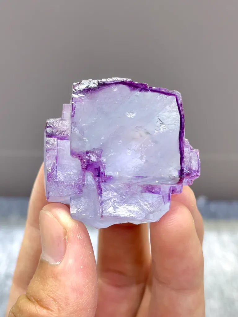 Natural Purple Cubic Fluorite comes from Yaogangxian,Hunan 40*35*25MM - image 3