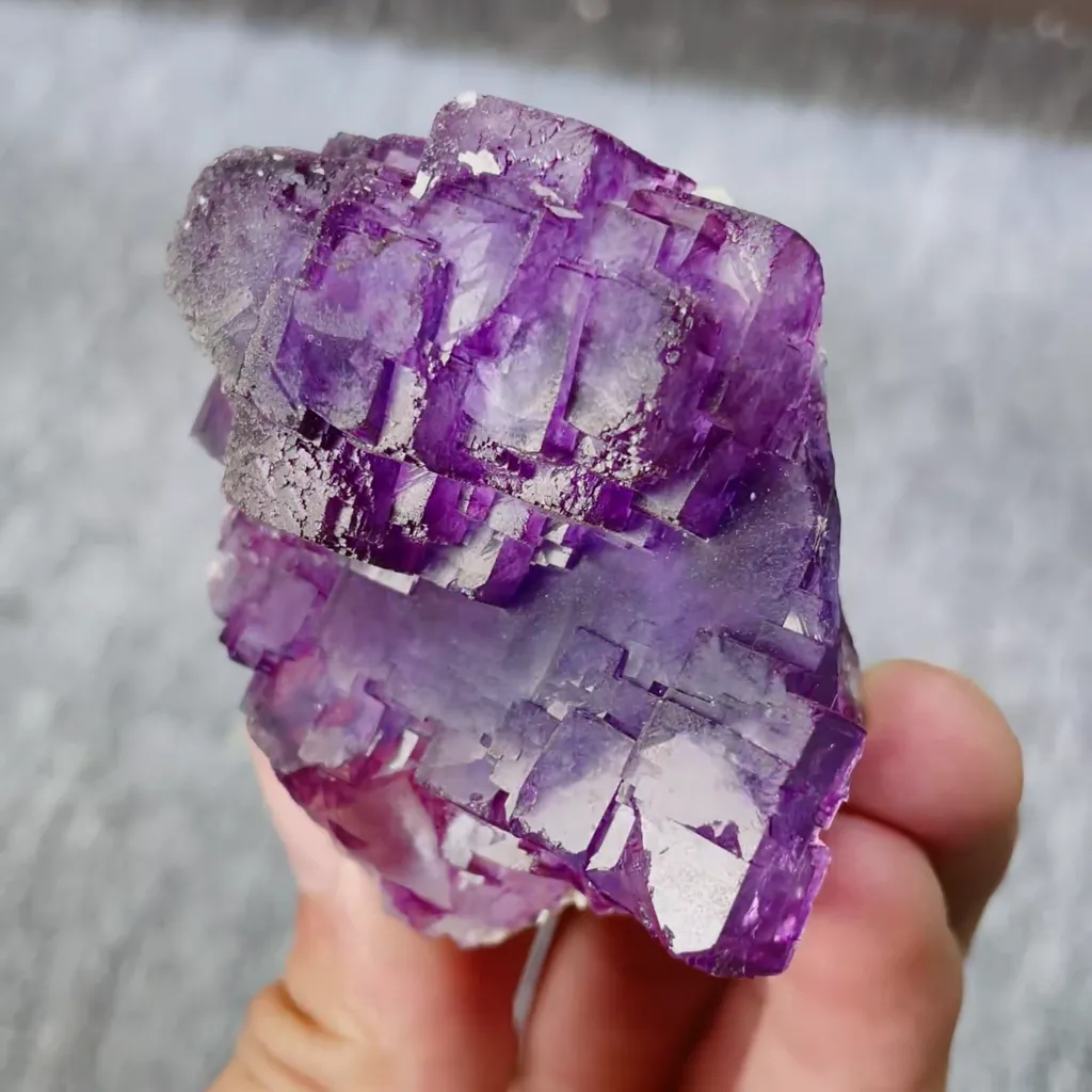 Natural Purple Cubic Fluorite comes from Yaogangxian,Hunan 50*55*40MM - image 2