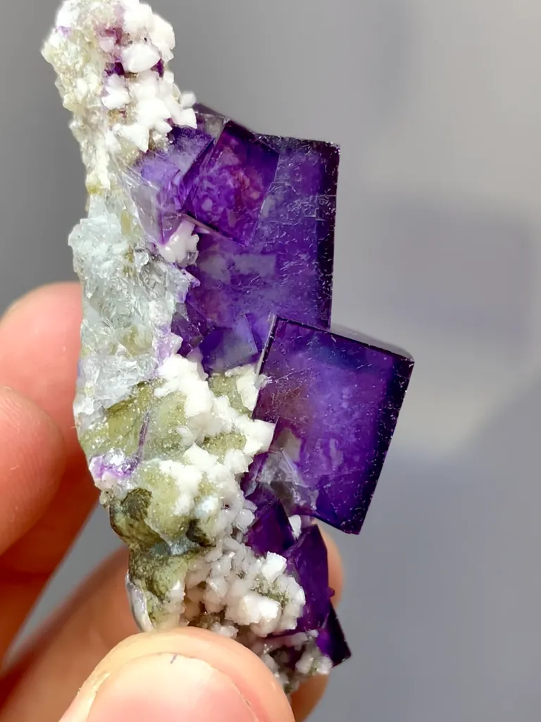 Natural Purple Cubic Fluorite comes from Yaogangxian,Hunan 55*20*20MM - image 3