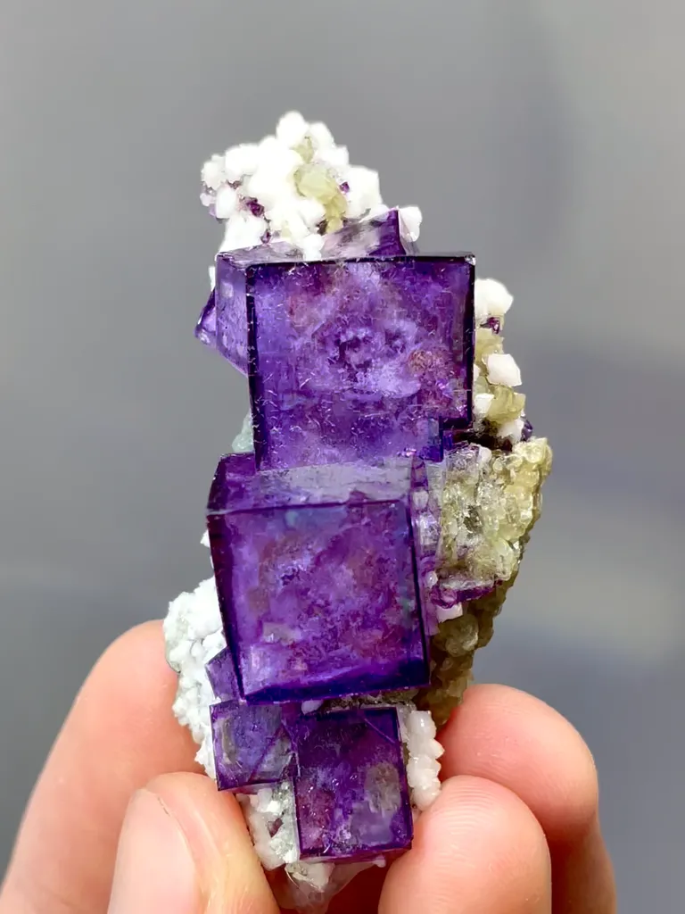 Natural Purple Cubic Fluorite comes from Yaogangxian,Hunan 55*20*20MM image