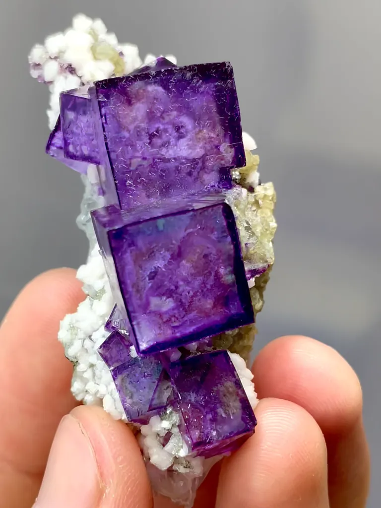 Natural Purple Cubic Fluorite comes from Yaogangxian,Hunan 55*20*20MM - image 2
