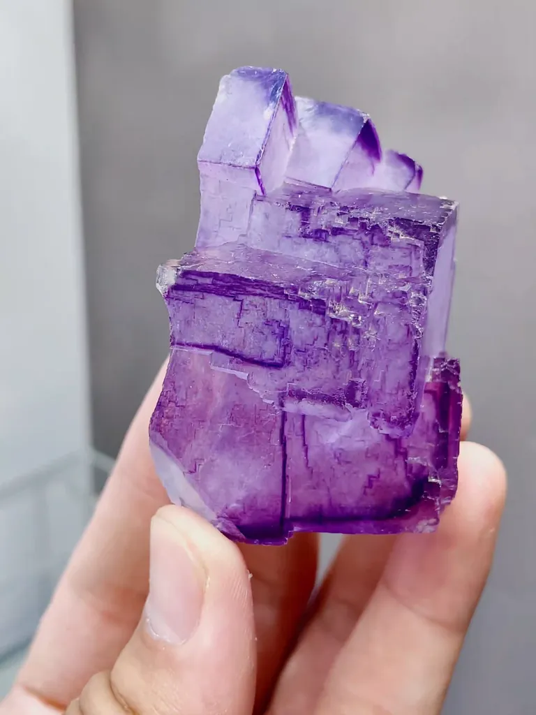 Natural Purple Cubic Fluorite comes from Yaogangxian,Hunan 60*40*30MM - image 2