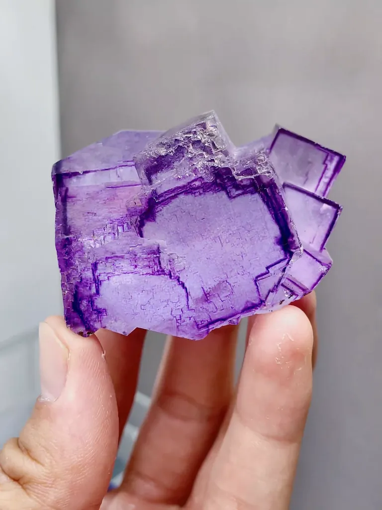 Natural Purple Cubic Fluorite comes from Yaogangxian,Hunan 60*40*30MM image