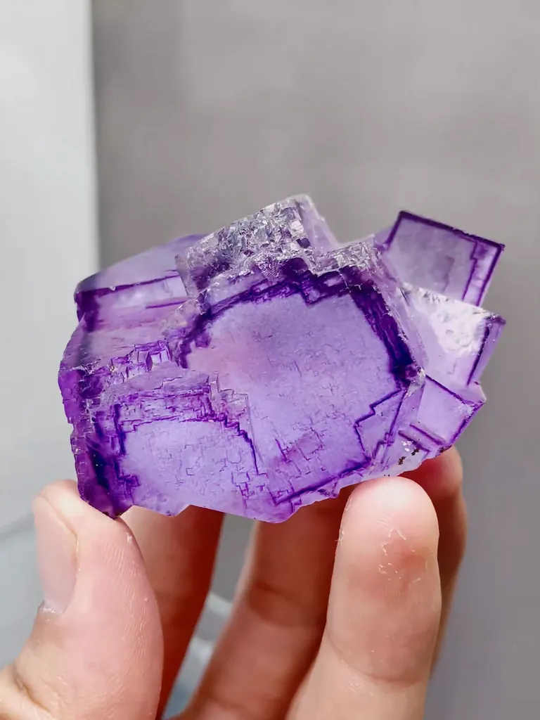 Natural Purple Cubic Fluorite comes from Yaogangxian,Hunan 60*40*30MM - image 4
