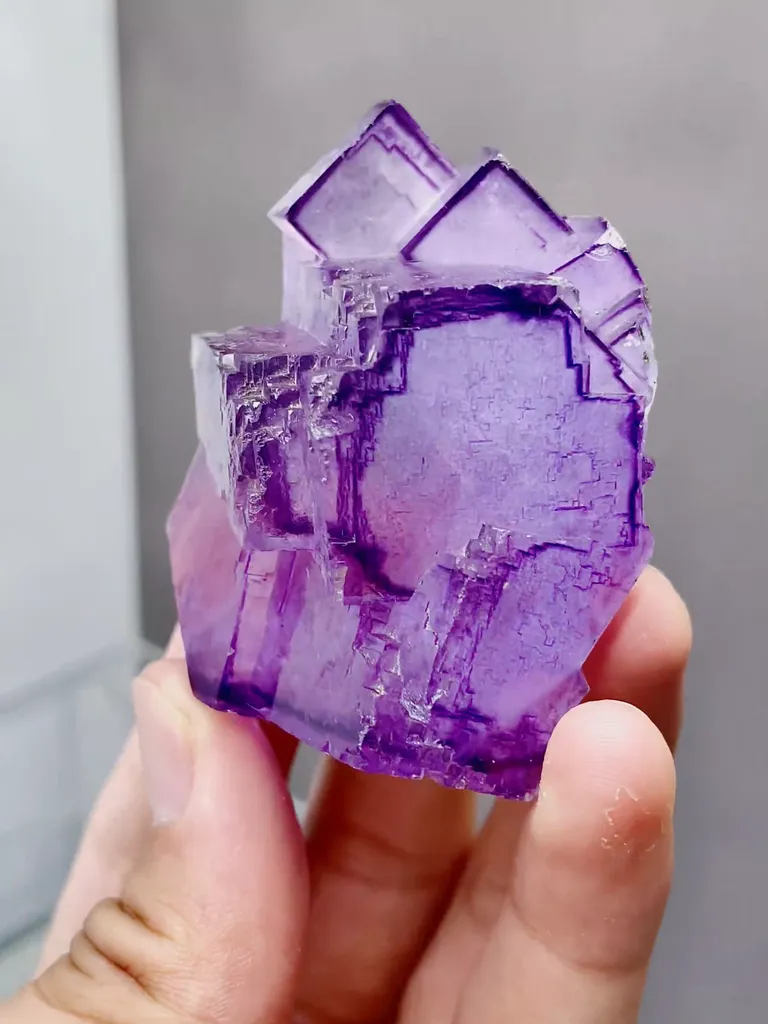 Natural Purple Cubic Fluorite comes from Yaogangxian,Hunan 60*40*30MM - image 3