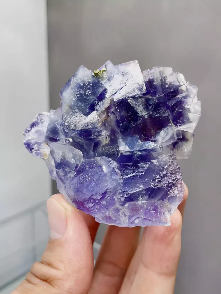 Natural Purple Cubic Fluorite comes from Yaogangxian,Hunan 65*45*55MM image
