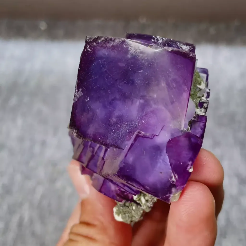 Natural Purple Cubic Fluorite comes from Yaogangxian,Hunan 65*55*40MM - image 3