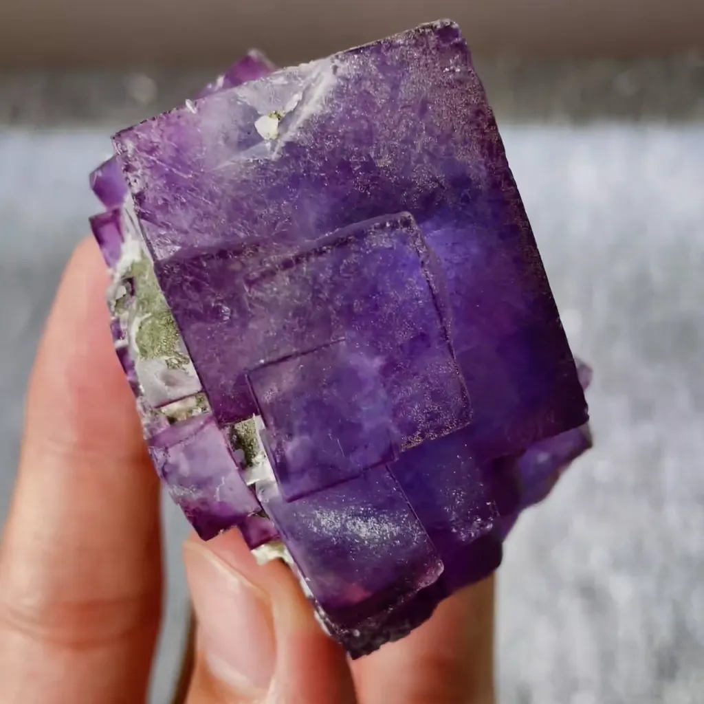 Natural Purple Cubic Fluorite comes from Yaogangxian,Hunan 65*55*40MM - image 4