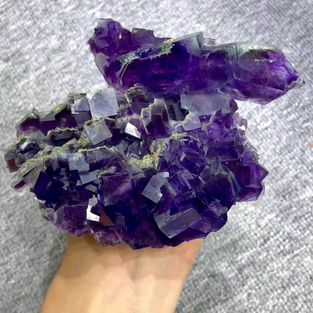 Natural Purple Cubic Fluorite comes from Yindu,Inner Mongolia 125*100*55MM - image 4