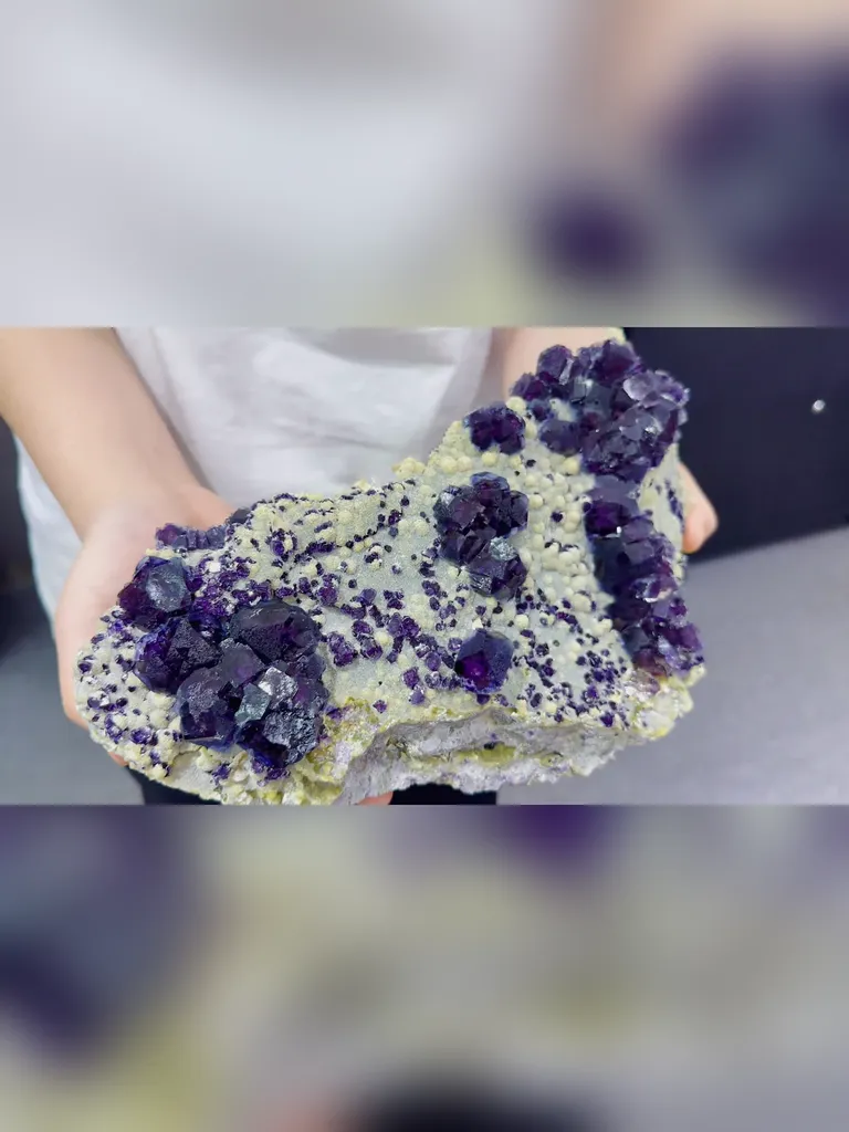 Natural Purple Cubic Fluorite comes from Yindu,Inner Mongolia 290*180*850MM - image 2