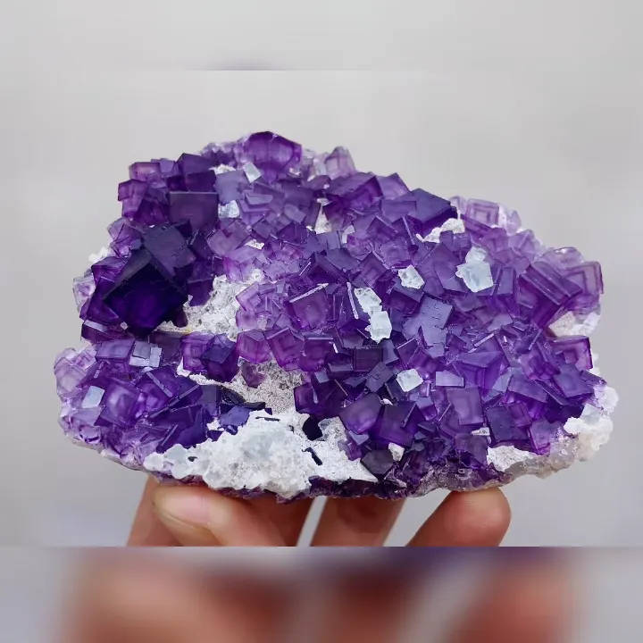 Natural Purple Cubic Fluorite comes from Zhejiang,China 100*80*30MM - image 5