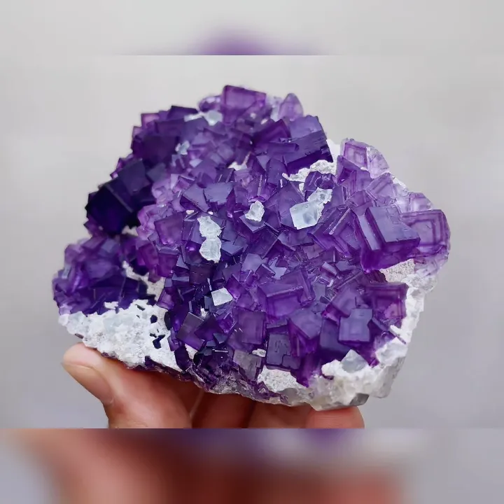 Natural Purple Cubic Fluorite comes from Zhejiang,China 100*80*30MM image