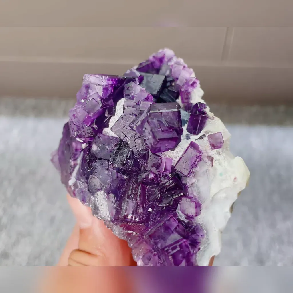 Natural Purple Cubic Fluorite comes from Zhejiang,China 85*60*35MM - image 2