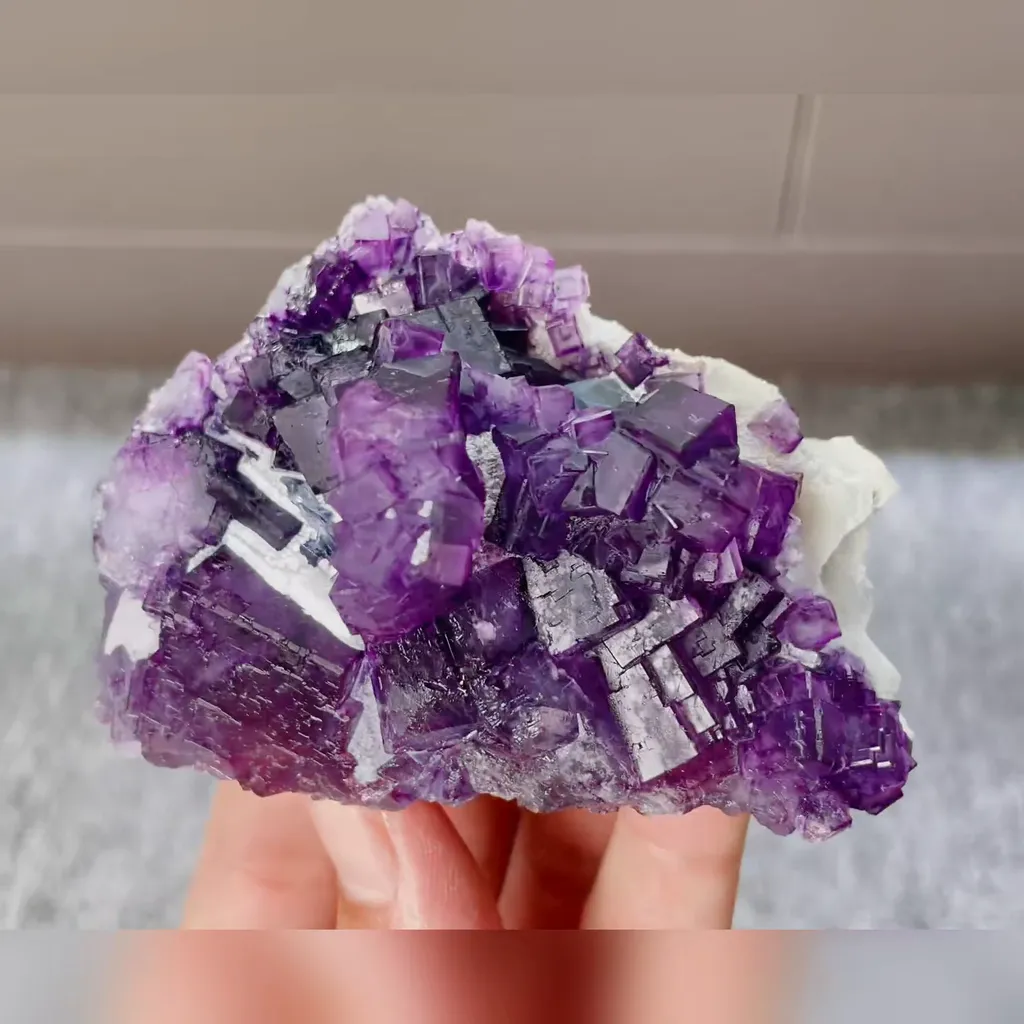 Natural Purple Cubic Fluorite comes from Zhejiang,China 85*60*35MM - image 3