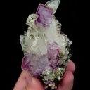 Natural Purple Cubic Fluorite Crystal and Calcite Mineral Specimen,High Quality Specimen,YAO GANG XIAN,HUNAN,CHINA(53*40*84mm) - image 1