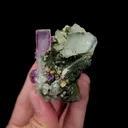 Natural Purple Cubic Fluorite Crystal and Calcite Mineral Specimen,High Quality Specimen,YAO GANG XIAN,HUNAN,CHINA(53*40*84mm) - image 4