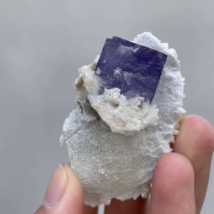 Natural Purple Cubic Fluorite & Dolomite,Mineral Specimen: Xinjiang,China（60*35*25MM） - image 4