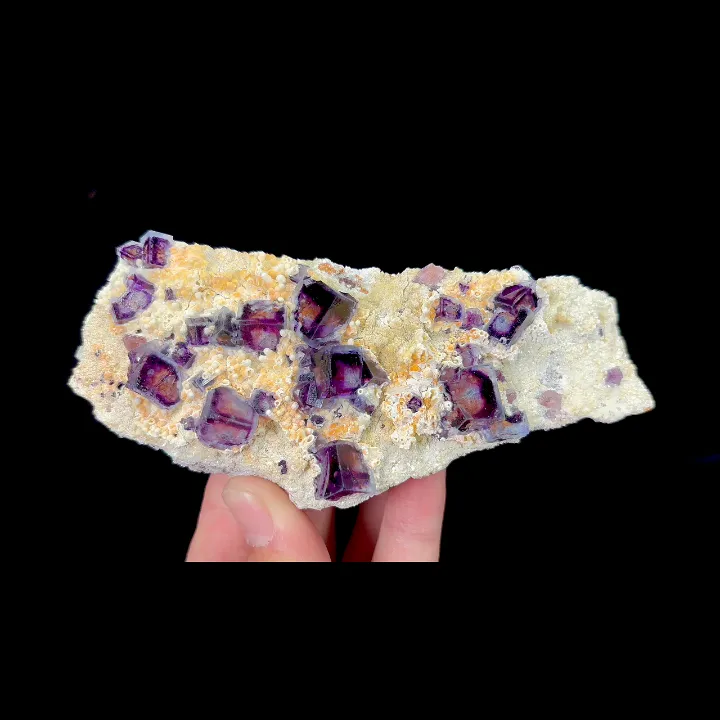 Natural Purple Cubic Fluorite, Mineral Specimen: Inner Mongolia,China (135*55*35MM) image