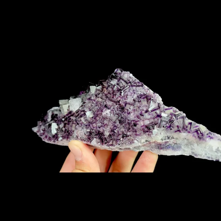 Natural Purple Cubic Fluorite, Mineral Specimen: Inner Mongolia,China (165*65*25MM) image